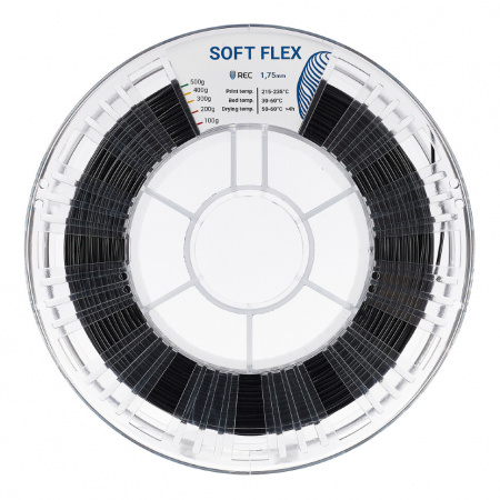 Soft Flex  пластик REC, 1.75 мм, чёрный, 500 гр.
